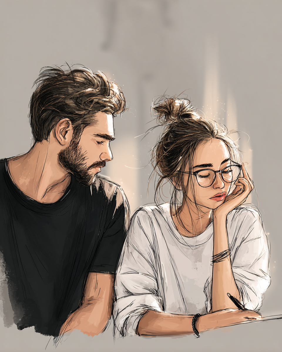 Couple navigating a difficult transition